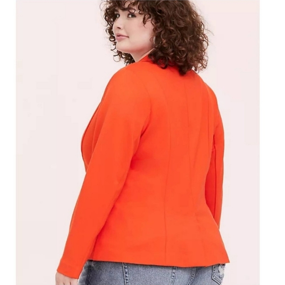 Torrid Orange Premium Ponte Blazer Size 0 (L/10) - Picture 2 of 4